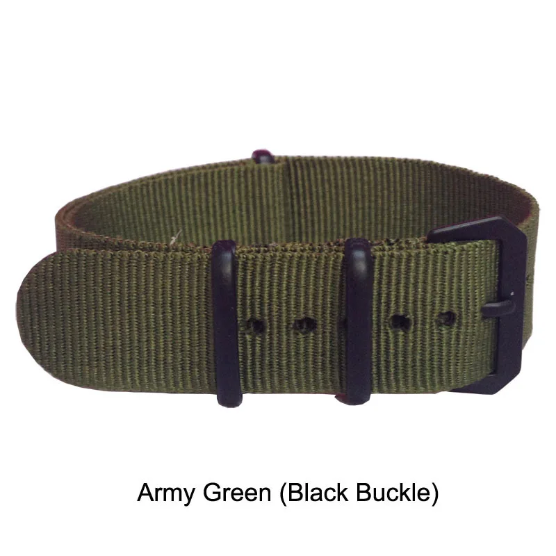 Новый однотонный браслет 20 мм Армейский Зеленый Военный нейлоновый ремешок для