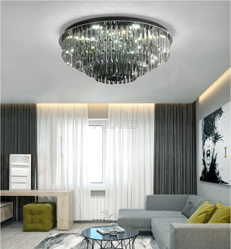 Современный светодиодный потолочный светильник с кристаллами дистанционным