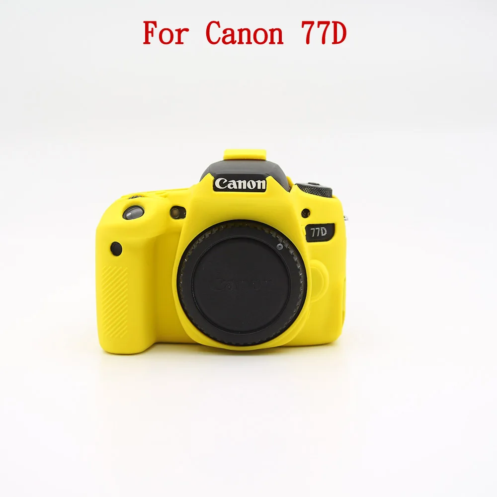 77D Yellow Силиконовый чехол для Canon EOS 6D 80D 77D 70D DSLR камера корпус 5D Mark IV 5D4 6D Mark II 200D 1300D 1500D мягкий протектор - Цвет: 77D Yellow
