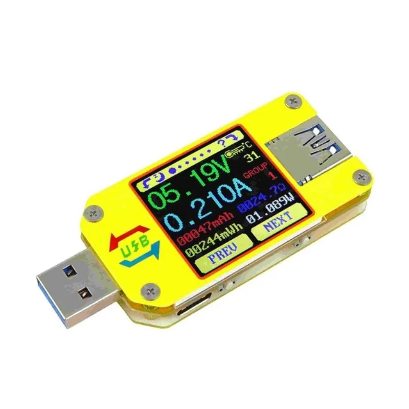 Кабель RD UM34 UM34C para APP USB 3 0 tipo C DC amperimetro voltimetro metro del voltaje de corriente carga la bateria.