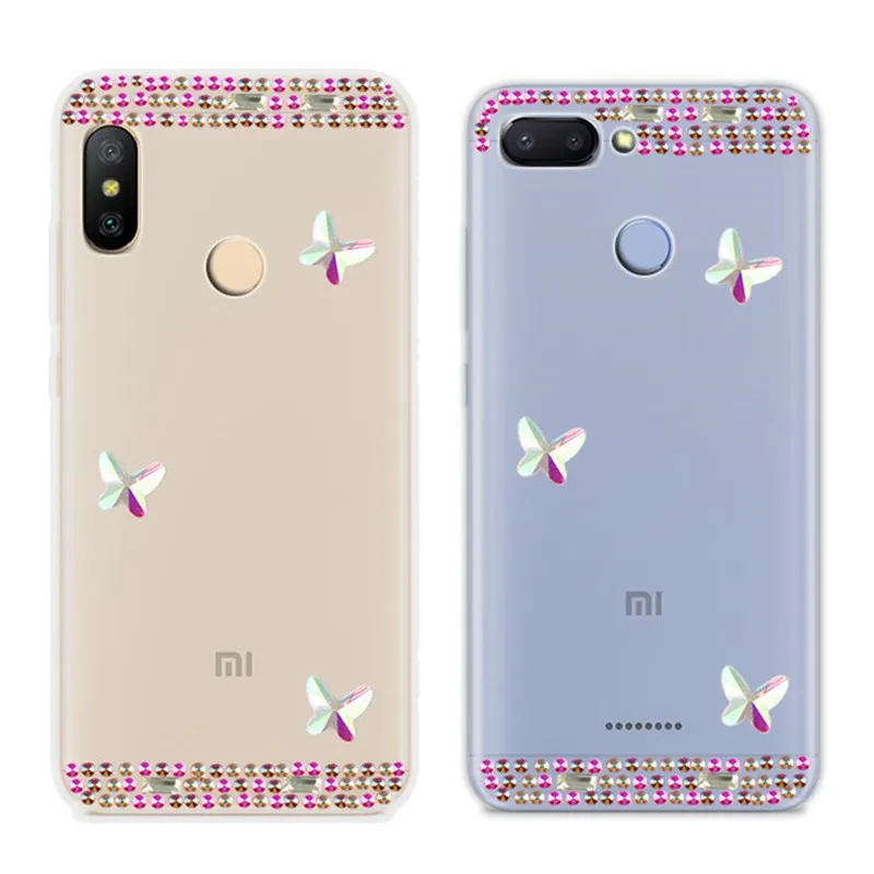 Блестящие прозрачные чехлы с бриллиантами для Xiaomi redmi note 6 5 5a 4x4 prime pro чехол