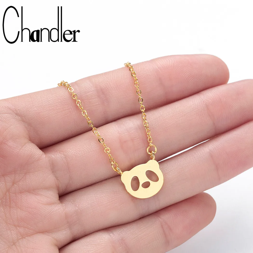 

Chandler Stainless Steel Tiny Panda Necklace Panda Face Charm Bridesmaid Dainty Delicate Chinese Animal Everyday Collars