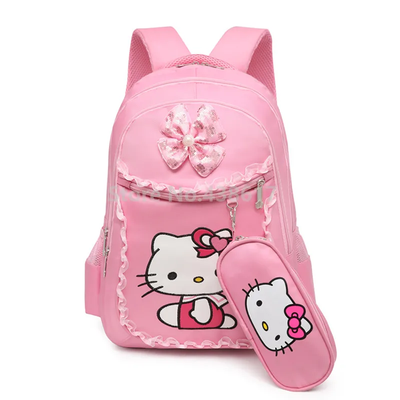 Розовый рюкзак My Melody Kitty Cat для девочек, школьная сумка с ланчем и пеналом, комплект из 3 предметов для детей, сумки для начальной школы