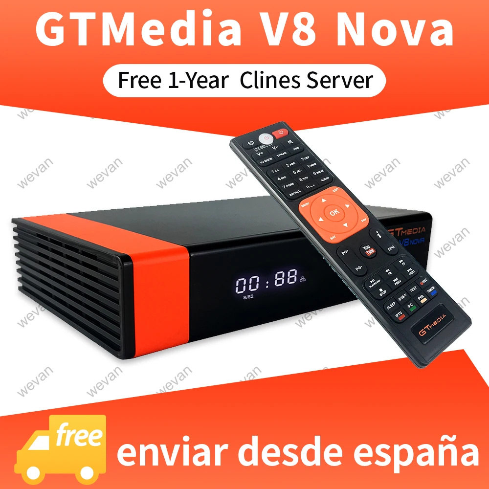 1 год Европа Клайн Подлинная Freesat GTMedia V8 Nova Full HD DVB-S2 спутниковый ресивер же V9 Супер