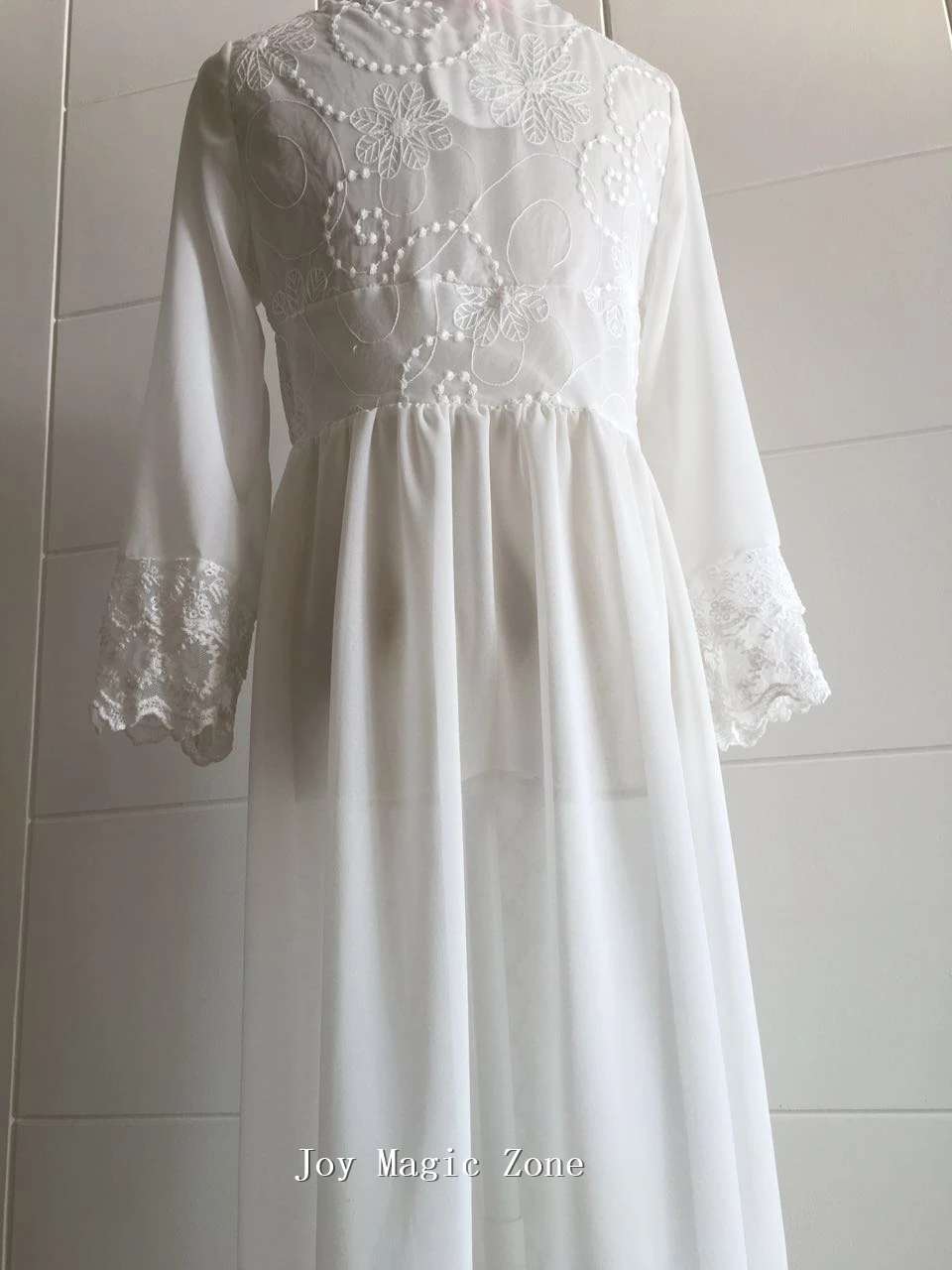 yomrzl new arrival summer sexy lace woman's robe, white lace chiffon sleepwear, princess nightgown L175