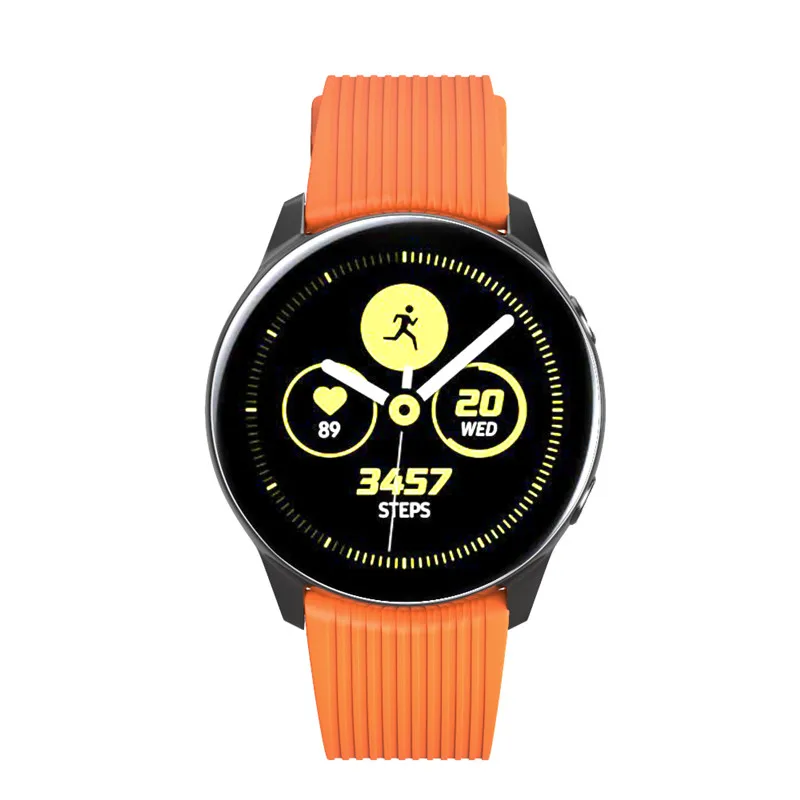 100 шт 20 мм спортивный силиконовый ремешок для Samsung Galaxy Watch активный и Huami Amazfit Bip/Amazfit