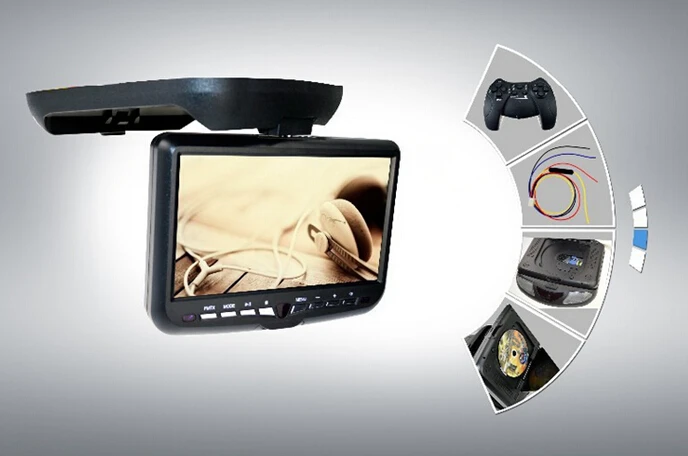 Бесплатная доставка 9-дюймовый автомобильный DVD-плеер с креплением на крышу