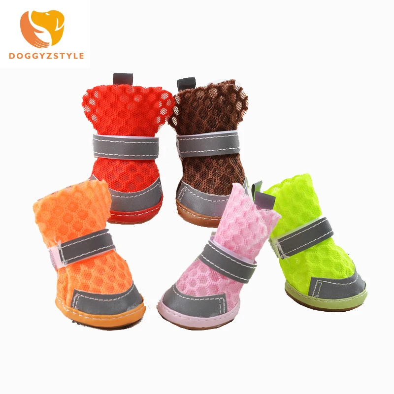 4 размера обувь для домашних животных Светоотражающая дышащая щенков