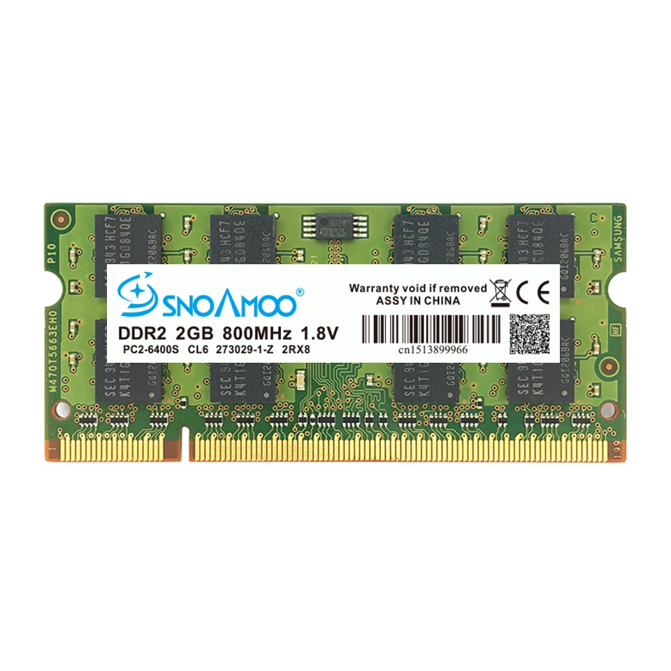 SNOAMOO ноутбук ОЗУ DDR2 2 ГБ 800 МГц PC2 5300S 667 6400S 200Pin CL5 CL6 1 8 V 2Rx8 SO DIMM памяти компьютера