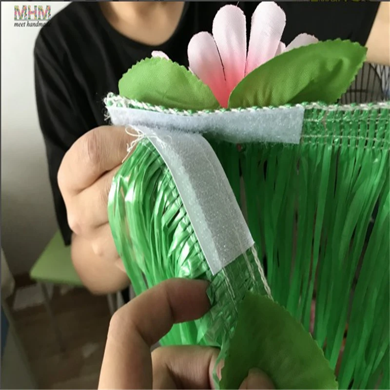 Гавайская разноцветная шелковая юбка с искусственными цветами для укравечерние