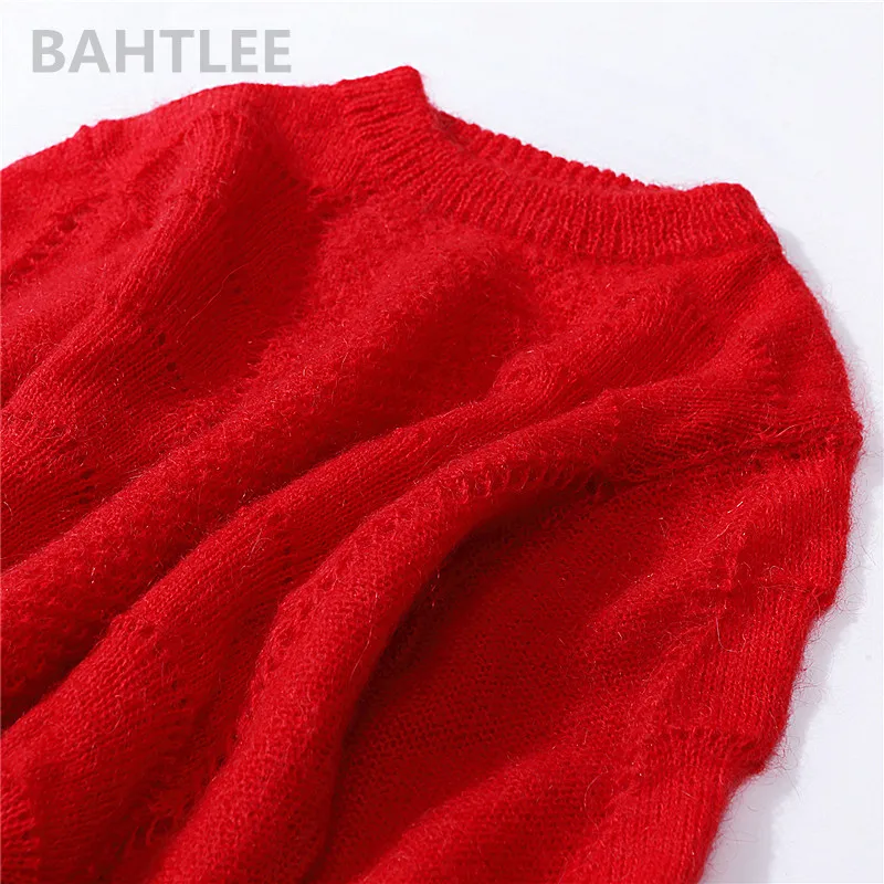 Осенние женские пуловеры BAHTLEE из мохера и фенима свитер благородный стиль модный