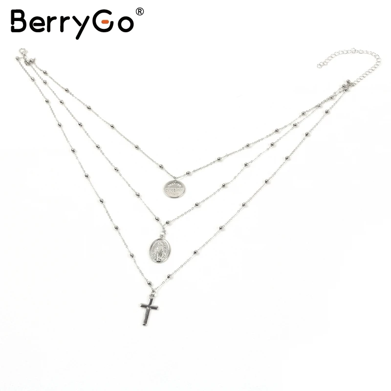 BerryGo многослойные Золотые массивные аксессуары длинные модные аксессуары женская уличная подвеска-амулет для вечеринки аксессуары женские
