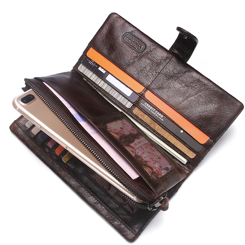 Контакта для мужчин кошелек пояса из натуральной кожи мужской клатч Элитный