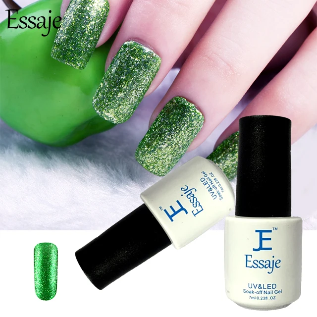 Essaje 7 МЛ Алмазный Блеск Лак Для Ногтей Гелем Гель UV LED Soak Off Платины клей|gel nail