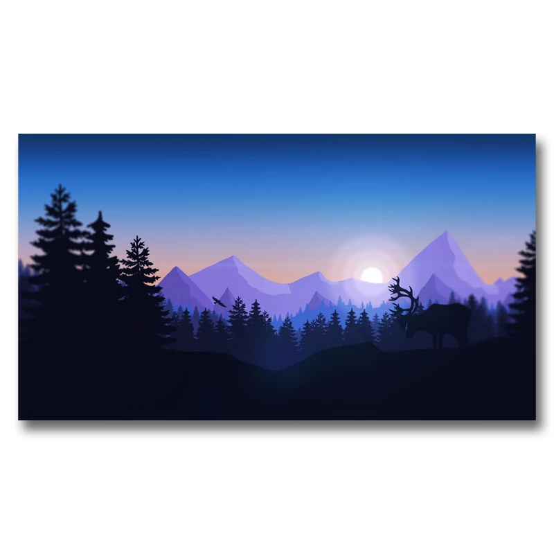 FOOCAME Firewatch горы лес видеоигры искусство шелк ткань постер печатает домашний Декор Картина 11x20 16x29 20x36 дюймов