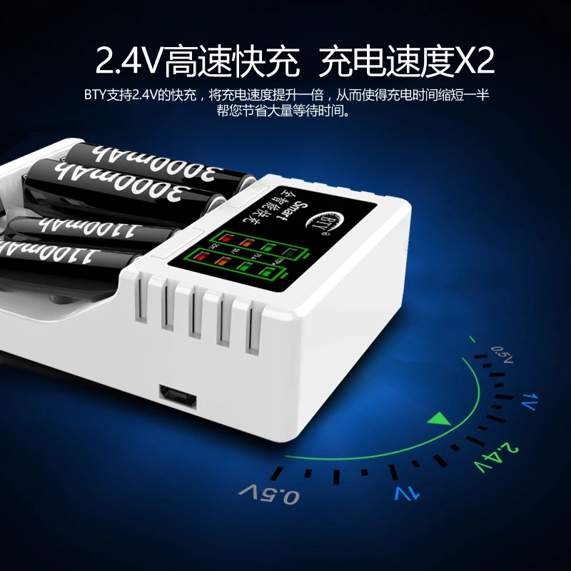 8-Pack BTY AA Battery 2250Mah+AAA 900mAh+BTY-704A3 Charger Ni-MH battery High-Capacity Rechargeable Batteries charged | Электроника