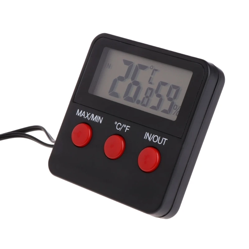 Lcd Цифровой термометр гигрометр с дистанционным датчиком рептилий аквариум морской воды Террариум Термометр
