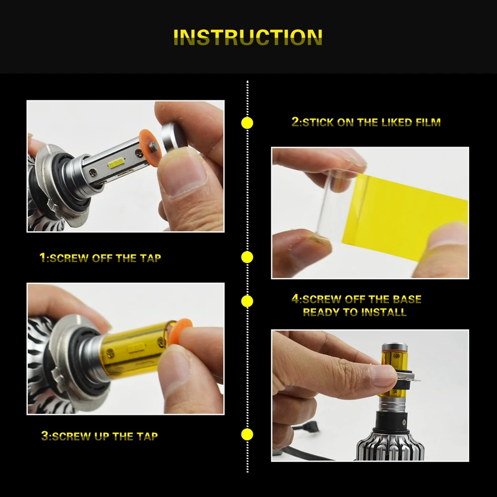 Автомобильные светодиодные 4 боковых CSP H7 фары BulbAuto Canbus 12000Lm 100 Вт H1 H11 9005/HB3 9006 3000K