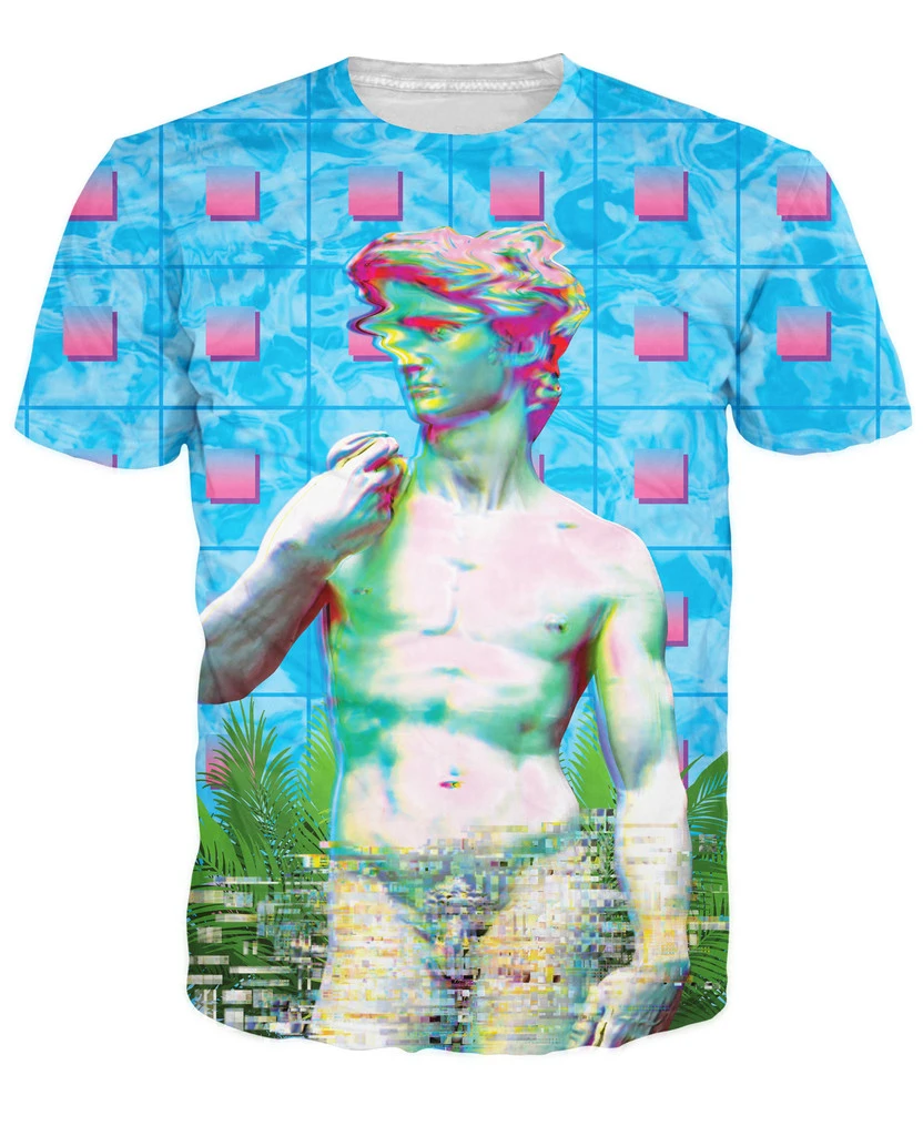 Пара территории футболка сюрреалистичным Vaporwave Вдохновленный изображений 3d