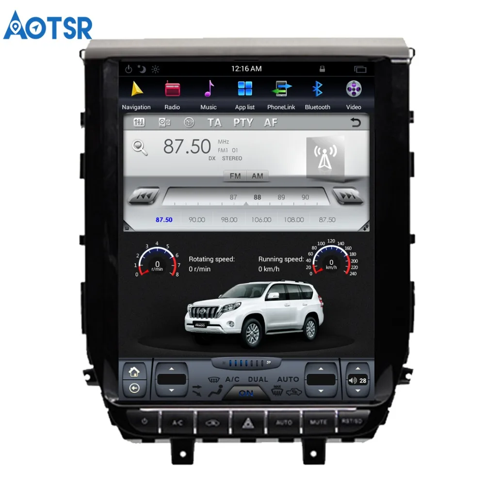 Автомобильная Мультимедийная система android 8,1 Тесла стиль 12,1 дюймов для TOYOTA LAND CRUISER LC200 радио приборная(устройство цифровой записи) аудио