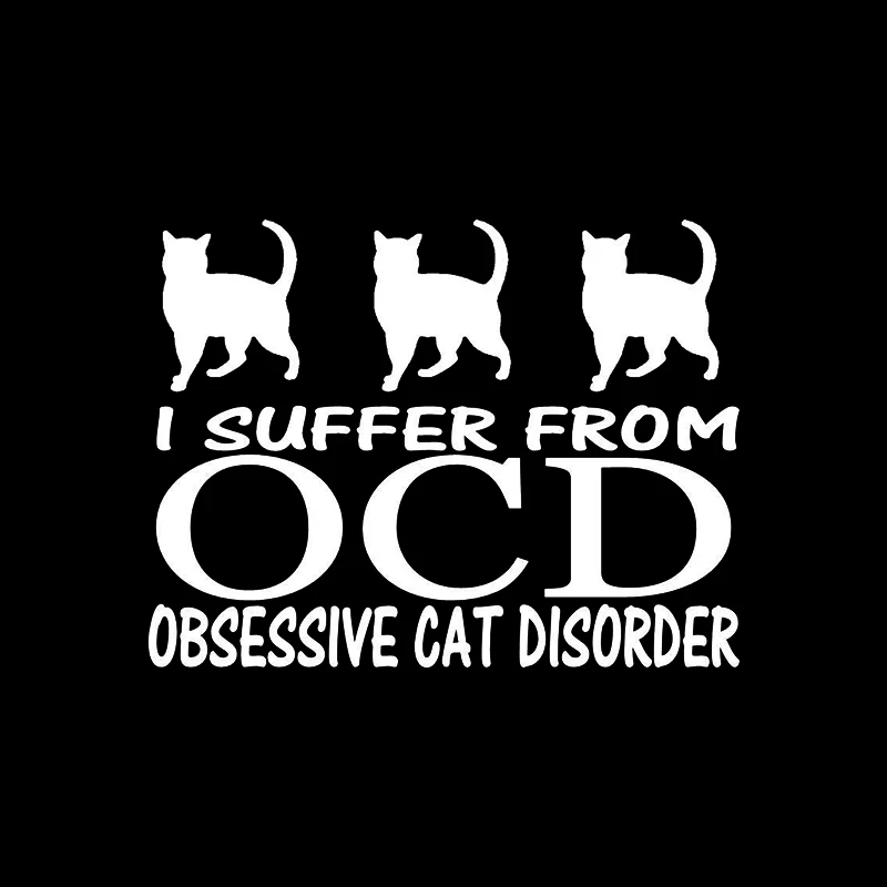 Я страдаю от застенчивого расстройства кошки OCD наклейка Crazy Lady Kitten детская