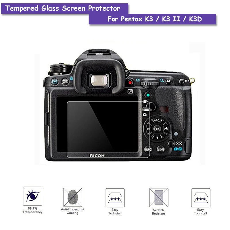 Закаленное защитное стекло для ЖК экрана Pentax K3 / II K3D|premium tempered|screen protectorpremium x |