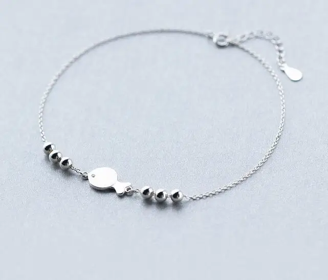 Реальный. 925 Стерлинговое серебро ювелирные изделия счастливые бусины и браслет