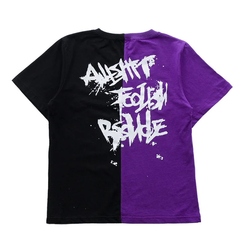 purple black Детская Хлопковая цветная футболка для бега топы для девочек и мальчиков, одежда в стиле хип-хоп Одежда для танцев костюмы для бальных танцев, джазовых танцев - Цвет: purple black