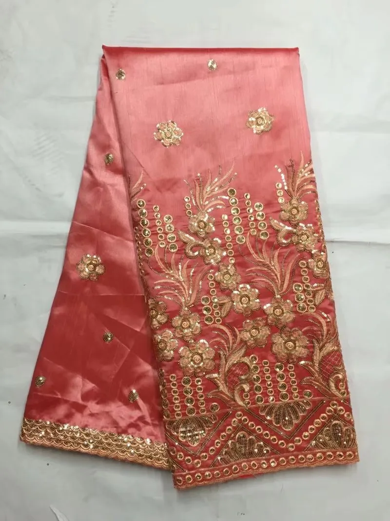 Многоцветная африканская Джордж кружевная ткань с блестками кружева