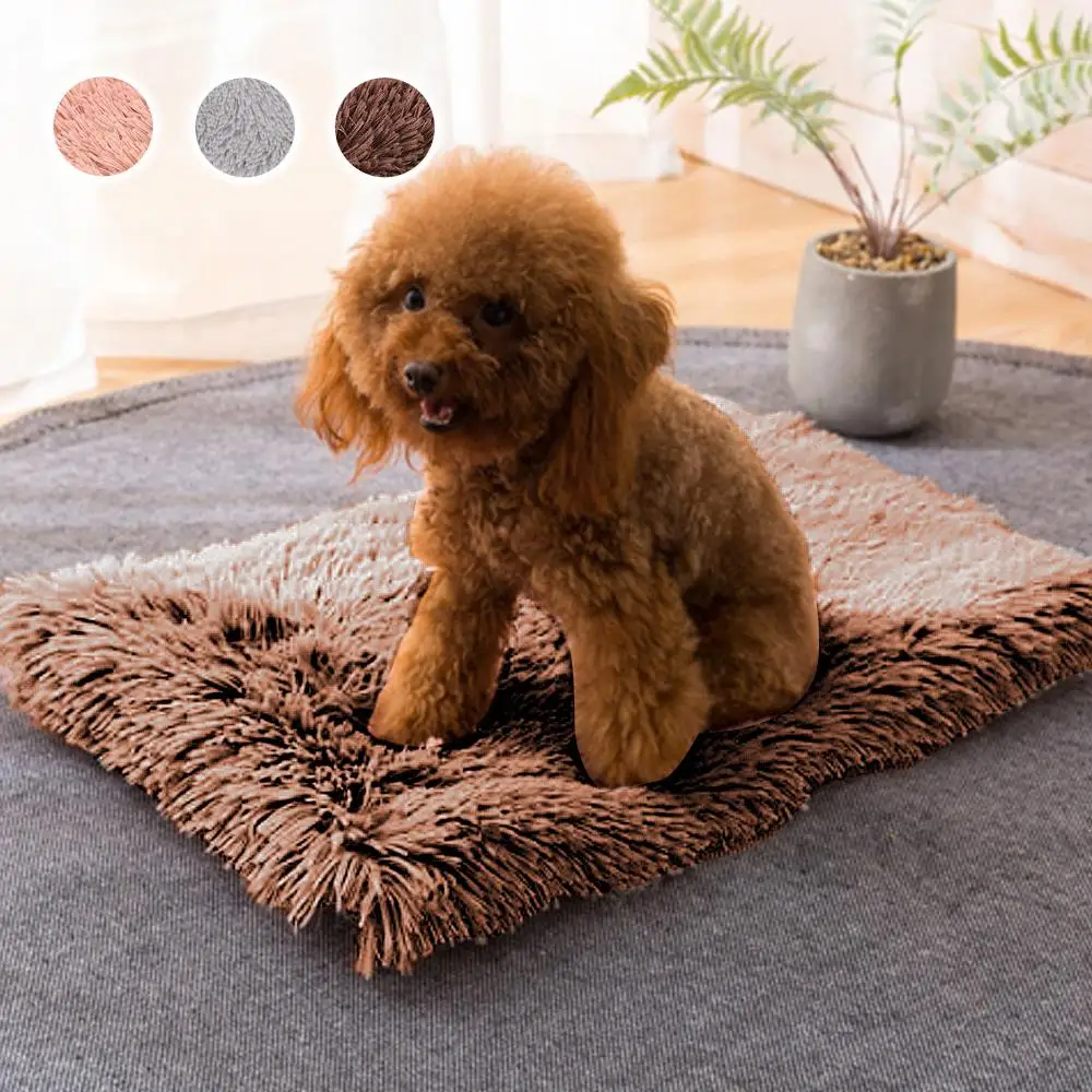 Khaki Winter Dog Bed Mat Soft Fleece Pet Cushion House Warm Puppy Cat Sleeping Bed Blanket For Small Large Dogs Cats Kennel Cama Perro - Цвет: Khaki