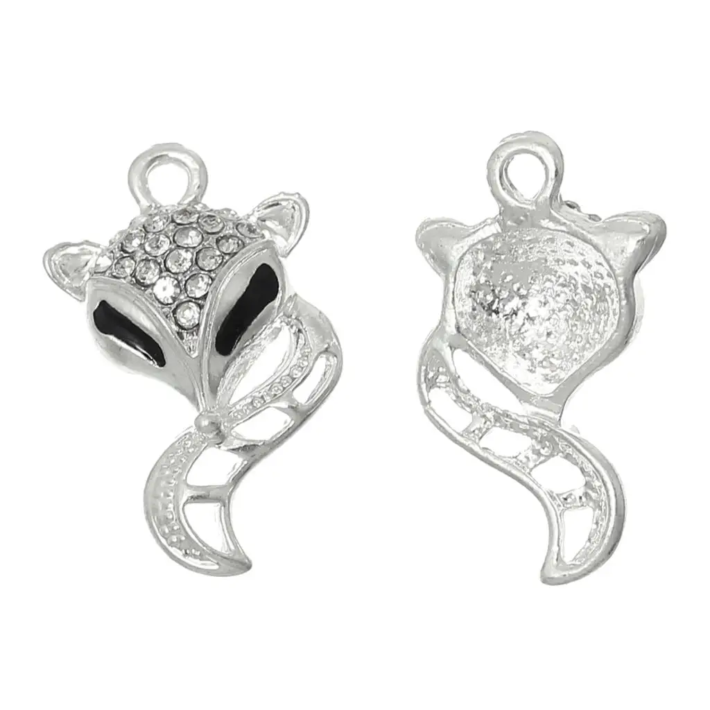 DoreenBeads цинковый металлический сплав + очаровательные кулоны со стразами лиса