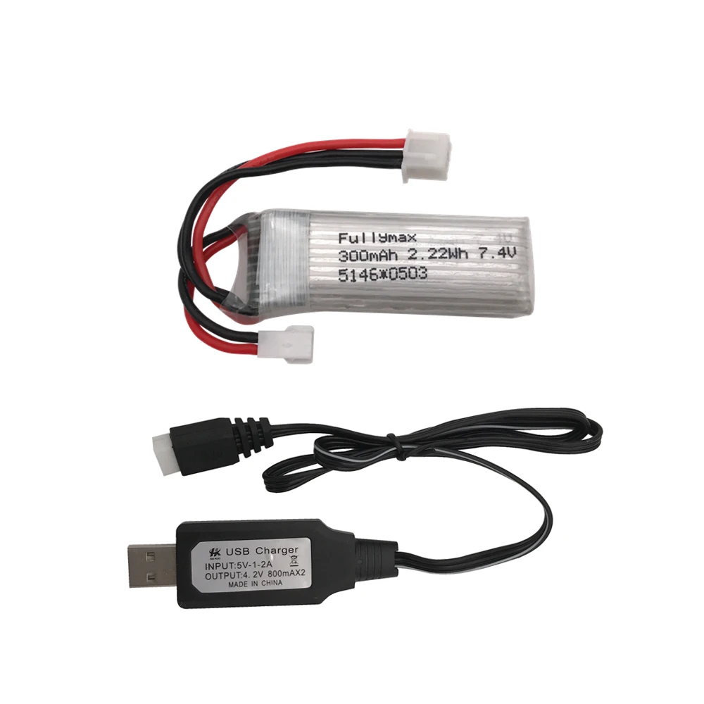 

Литий-Полимерный Аккумулятор 7,4 в 300 мАч 30c с usb-кабелем для самолета WLtoys F959 XK Φ A600 RC самолета, оптовая продажа, запасные части