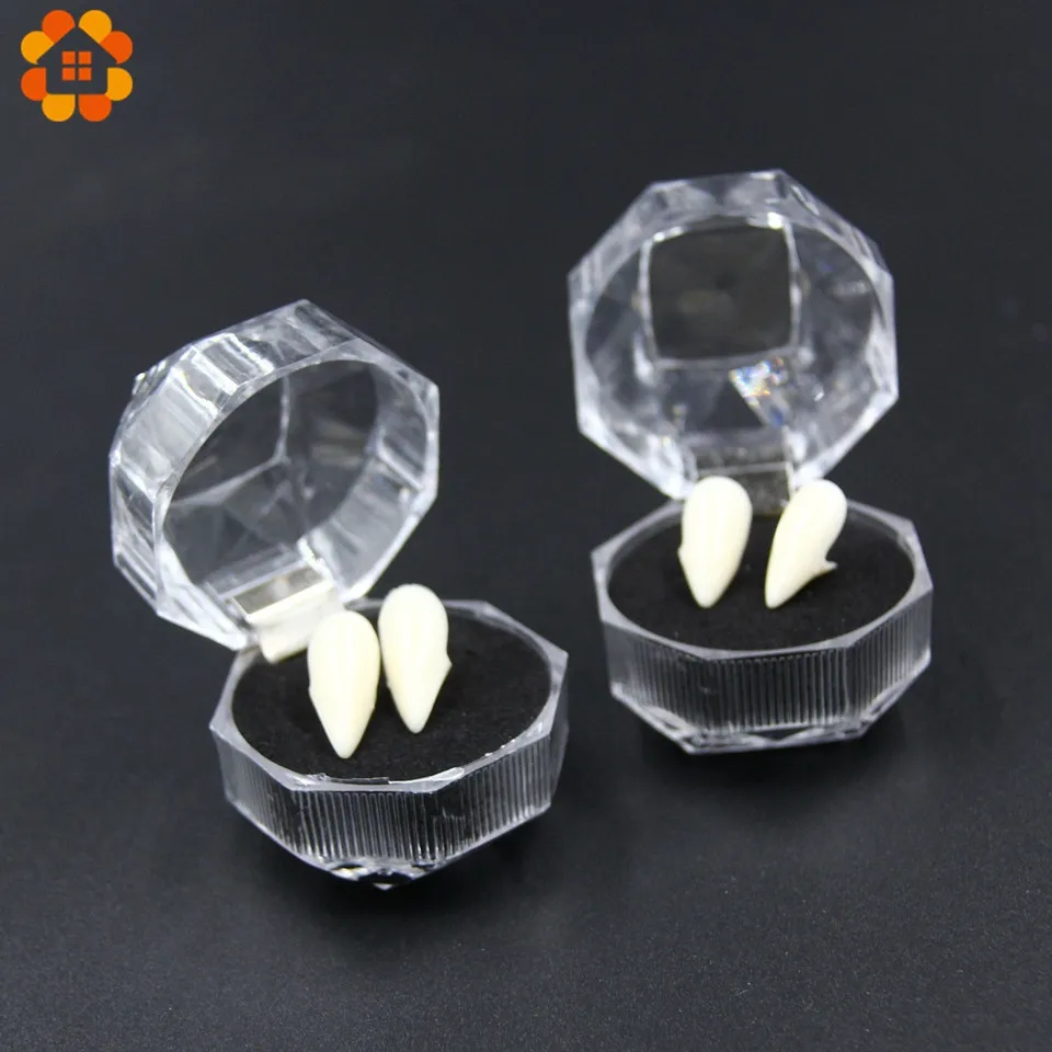 4 размера зубы Вампира Клыки реквизит в виде вставных челюстей Хэллоуин костюм