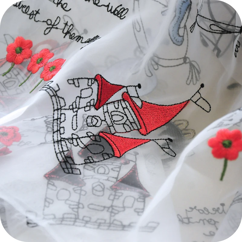 

Ogen gauze embroidery lace fabric princess skirt skirt