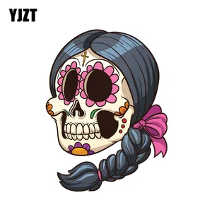 Забавная Мексиканская наклейка, сахарный череп, 11,5 см х 15,2 см, YJZT, аксессуары наклейка на автомобиль, 6-0727
