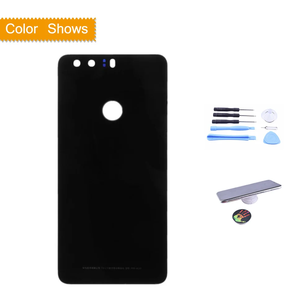 black with gift 5,2 дюйма, для huawei Honor 8, FRD-L02, FRD-L04, 8, двойной FRD-L09, FRD-L19, корпус, крышка батареи, заднее стекло, задняя дверь, Корпус Корпуса - Цвет: black with gift