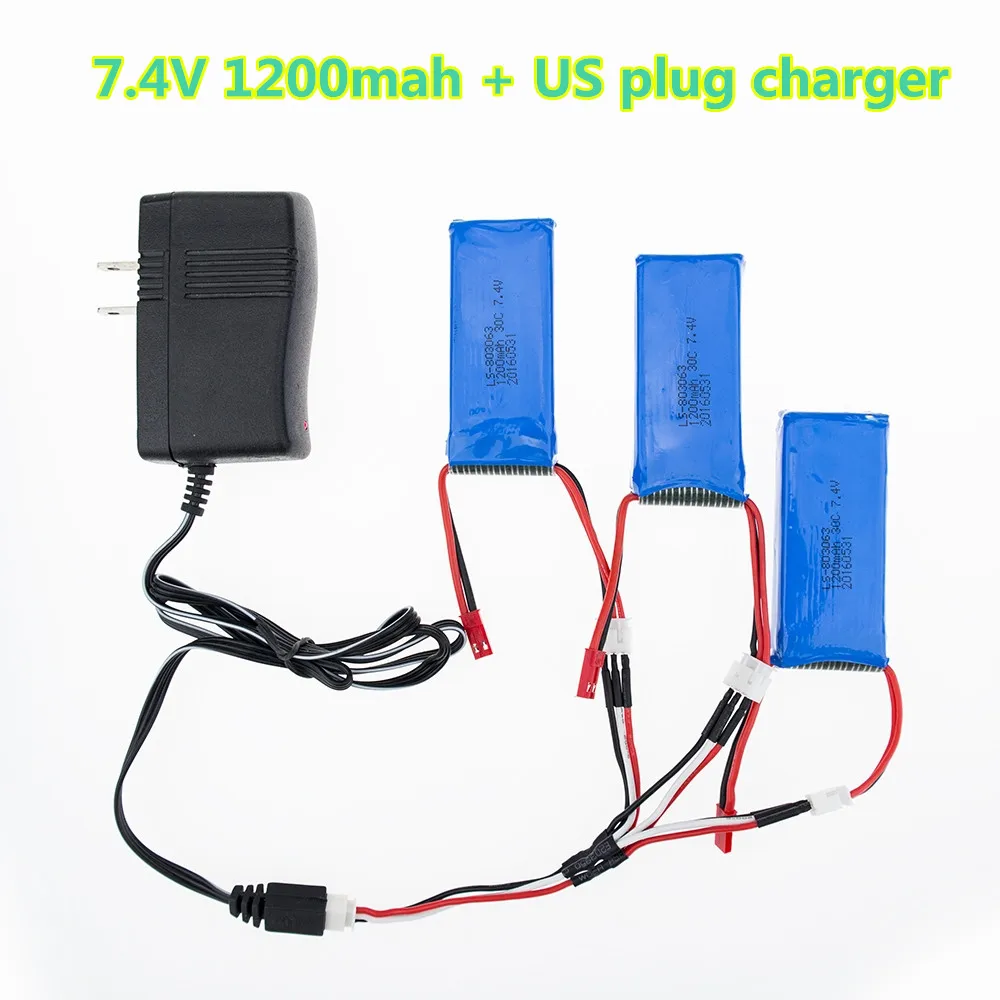 3 шт. Lipo батарея 7 4 в 1200 мАч 30C США зарядное устройство для YiZhan Tarantula X6 MJX X101 X102h JJRC H16