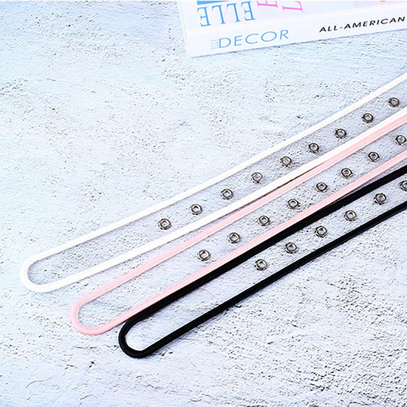 Новый дизайн женский ремень Повседневный милый прозрачный ПВХ белый цвет ремни