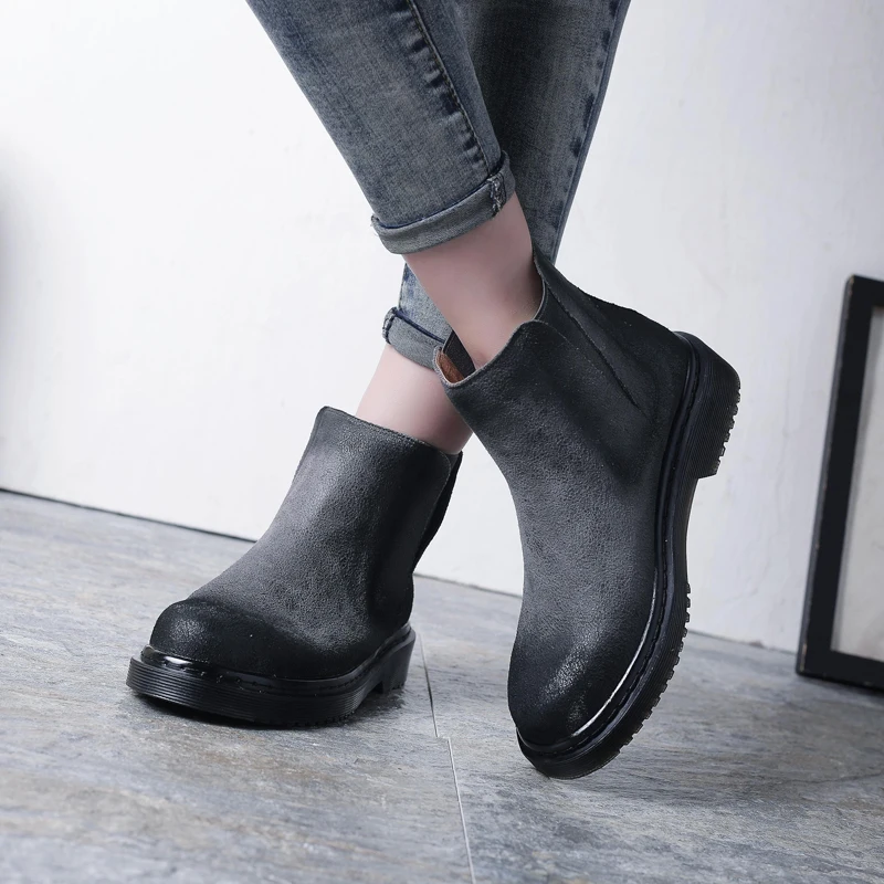 Teahoo/теплые плюшевые женские зимние ботинки Ботинки Челси Женская зимняя обувь на