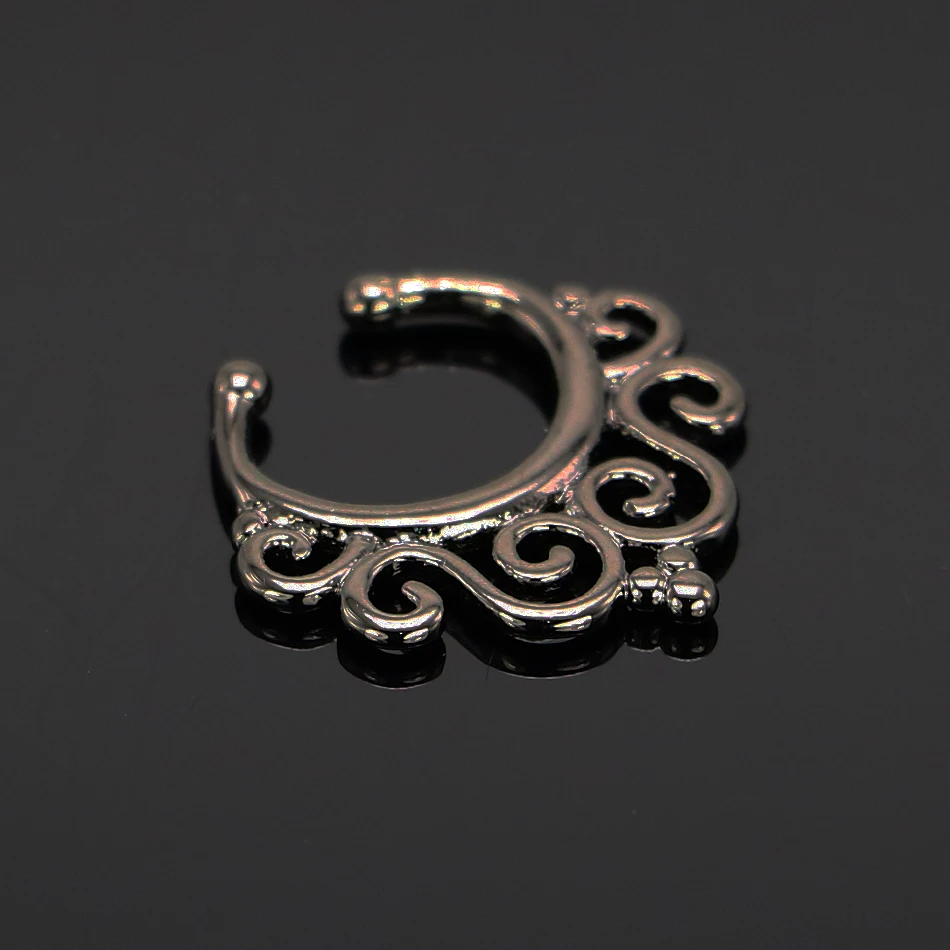 1 шт. новый пистолет черные Модные поддельные кольца для носа без пирсинг Септум