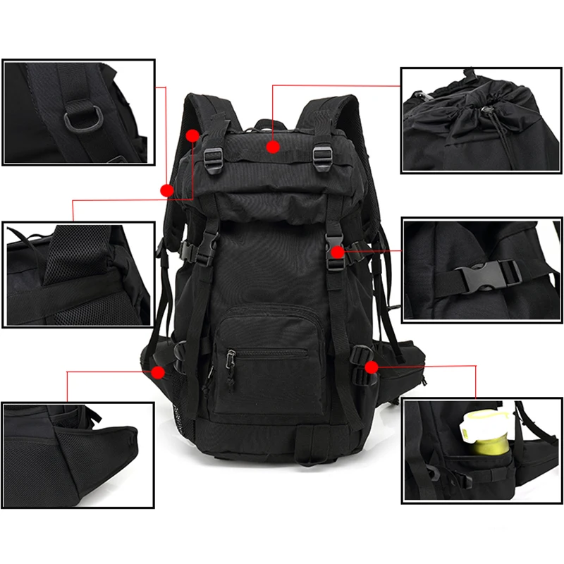 Ozuko Outdoor Camouflage Men 15.6" Laptop Backpack Trip Travel Waterproof Back Pack Hiking Backpacks Women Sports Luggage Bags