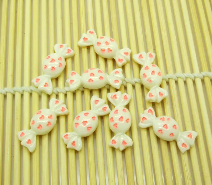 20 шт. белые конфеты из смолы украшения Kawaii Bead Flatback Кабошон магнит на холодильник
