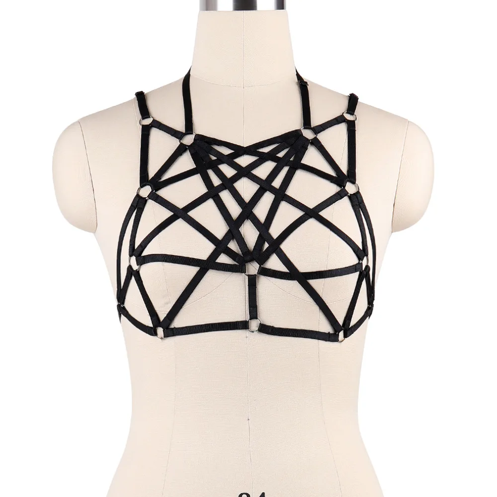 JLX. Женский эластичный бюстгальтер в клетку готическом стиле|gothic fetish|sexy lingerie