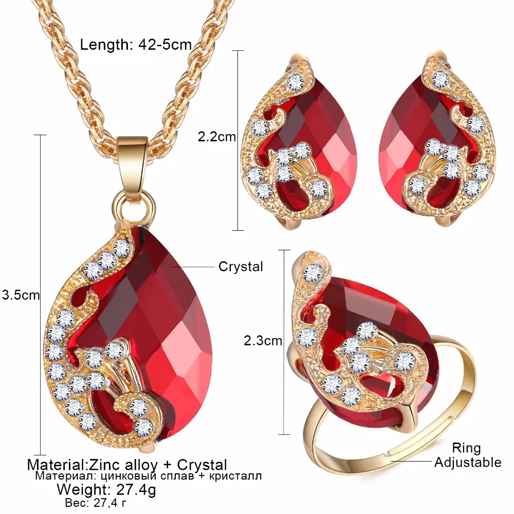 Женский ювелирный комплект из колье и серёг 5 цветов|parure bijoux|parure bijoux femmepeacock jewelry sets