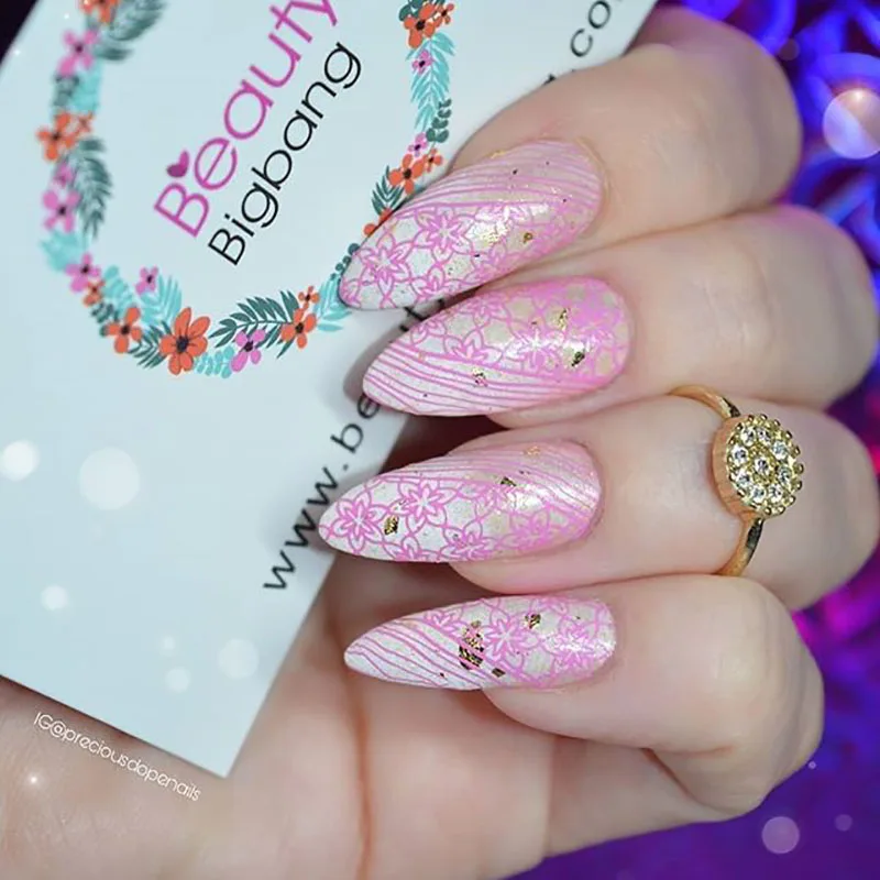 Beautybigbang 14 видов стемпинга из нержавеющей стали для ногтей пластины милый штамп с