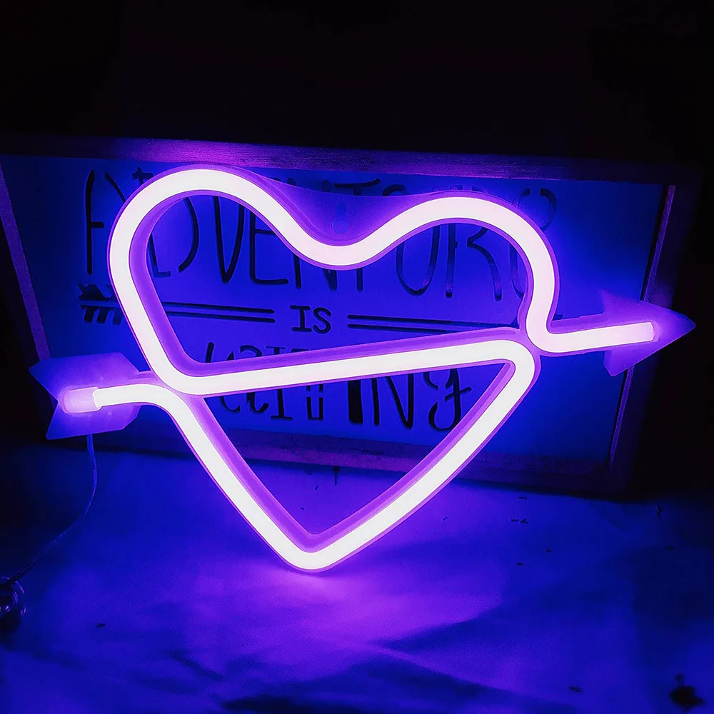 Heart Blue Цифровые лампы неоновая вывеска, светильник в виде милого сердца, Настольный светильник для бара, для дома, вечерние, для украшения, на Рождество, день рождения, для детей, пара, подарок, светильник s - Цвет: Heart Blue