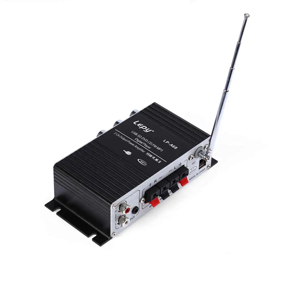 Audio Amplifier Lepy LP-A68 Mini USB SD FM HiFi Radio Stereo Player 12V Car MP3 Home Auto Motocycle Bass Speaker MMC Gift | Электроника