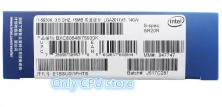 100% новый и оригинальный процессор Intel i7 5930K 3 5 ГГц 6 ядер для настольного ПК с