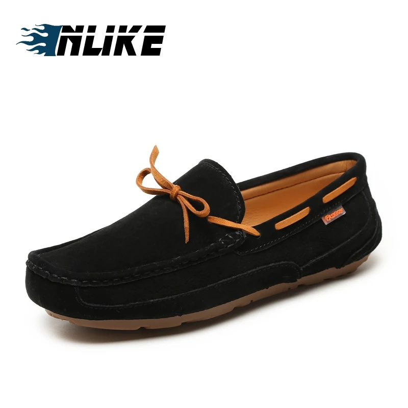 

INLIKE Casual Men Driving Shoes Genuine Suede Leather Flat Boat Shoes Handmade Breathable Doug Shoes For Men Loafers