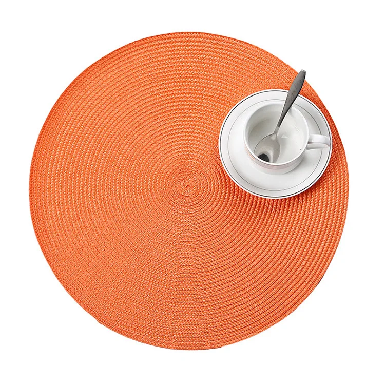Waterproof Round Mat PP Weave Insulation Pad Dishes Placemat For Dining Table Home Decoration Accessories Modern Coffee Coasters